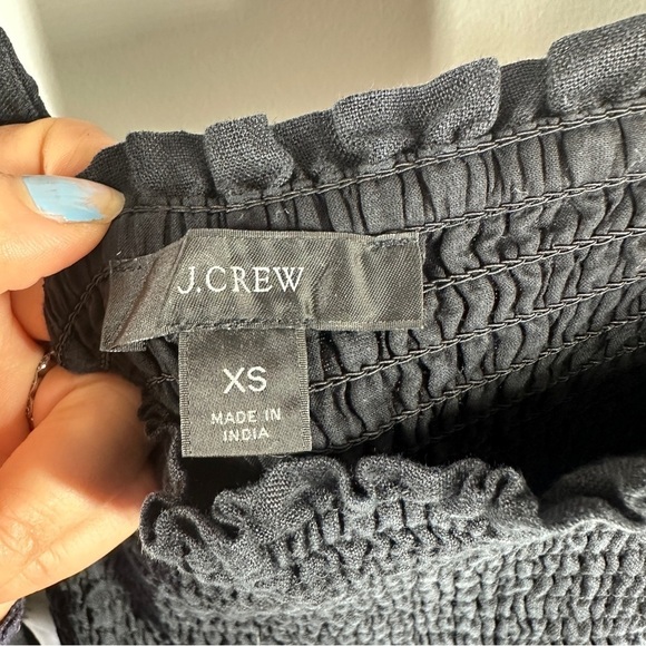 J. Crew Black Midi Linen Dress sz XS - Picture 5 of 7